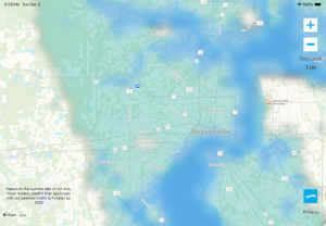 Screenshot showing sea level rise at city level